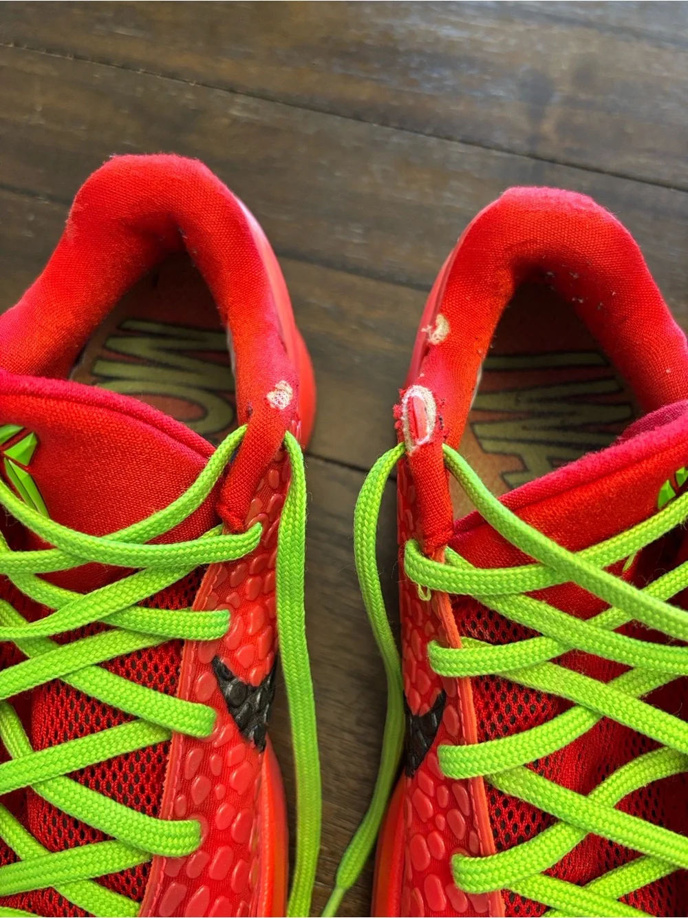 Nike Kids Zoom Kobe 6 Protro - Red with Neon Green Laces